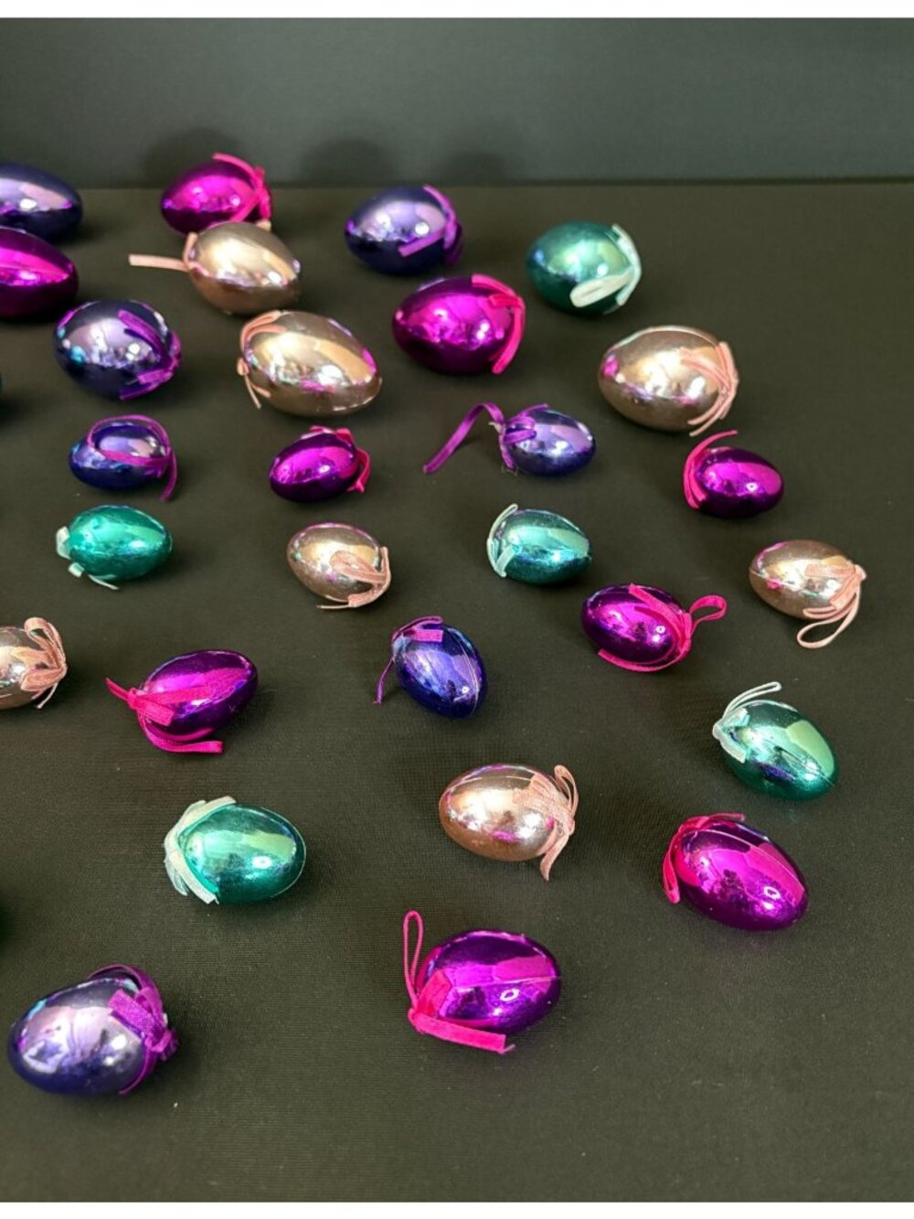 Fiesta Easter Egg Ornaments Vintage Metallic Decorations Hanging Holiday Tree 50 - Picture 5 of 5